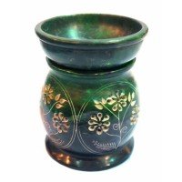 Аромалампа каменная круглая зеленая