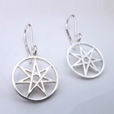 Серьги Обереги Септаграмма серебряные